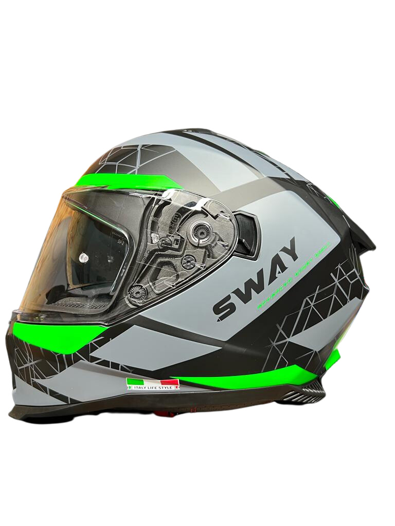 Sway%20865%20Evoque%20Black%20Grey%20Green%20Full%20Face%20Kask