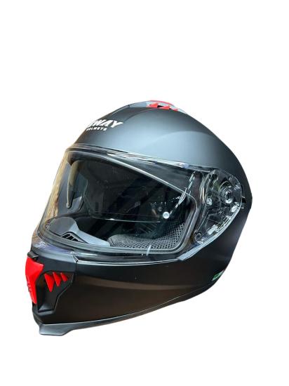 Sway 865 Solid Matt Black Double Visor Full Face Kask